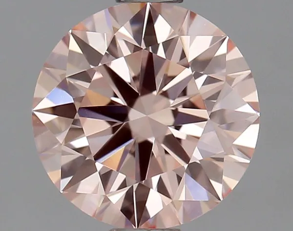 0.87ct ROUND Fancy Intense Pink VVS1 Coloured Lab diamond
