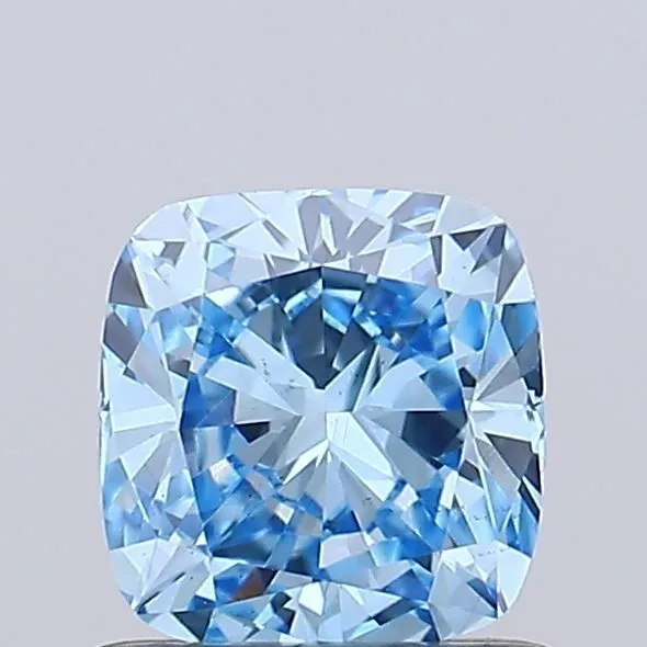 0.73ct CUSHION Fancy Vivid Blue VS2 Coloured Lab diamond
