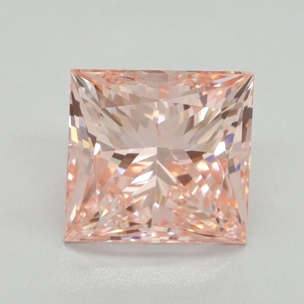 3.06ct PRINCESS Fancy Intense Pink VS1 Coloured Lab diamond