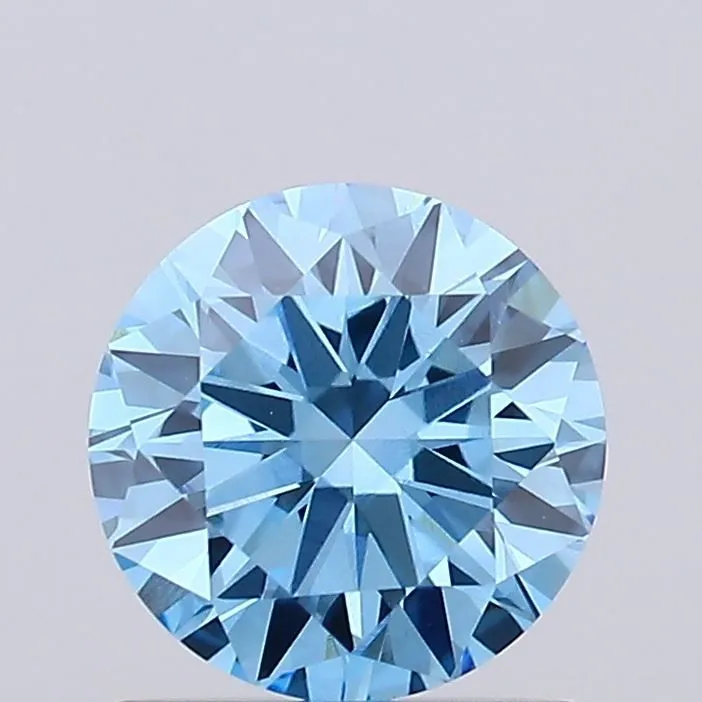 0.89ct ROUND Fancy Vivid Blue VS1 Coloured Lab diamond