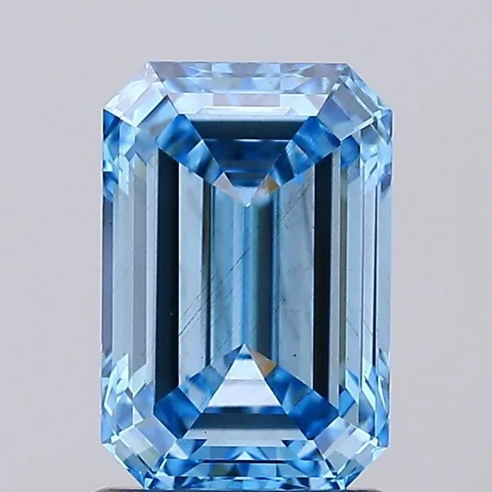1.63ct EMERALD Fancy Vivid Blue VS2 Coloured Lab diamond