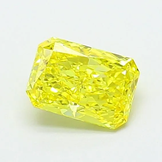 0.85ct RADIANT Fancy Vivid Yellow VVS1 Coloured Lab diamond