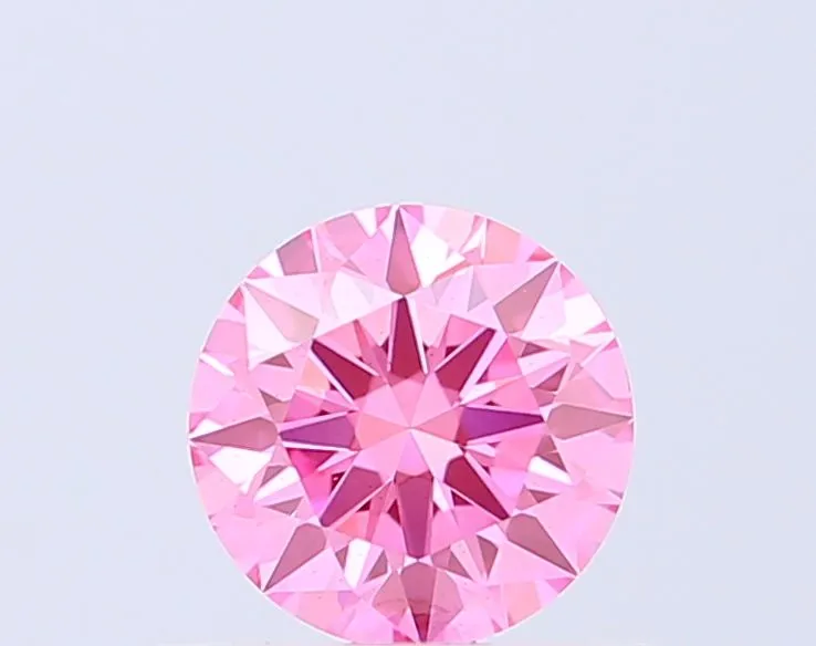 0.60ct ROUND Fancy Vivid Pink VS2 Coloured Lab diamond
