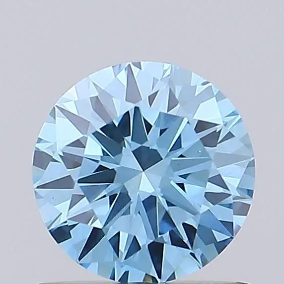 0.69ct ROUND Fancy Vivid Blue VS2 Coloured Lab diamond