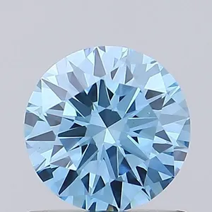 0.69ct ROUND Fancy Vivid Blue VS2 Coloured Lab diamond