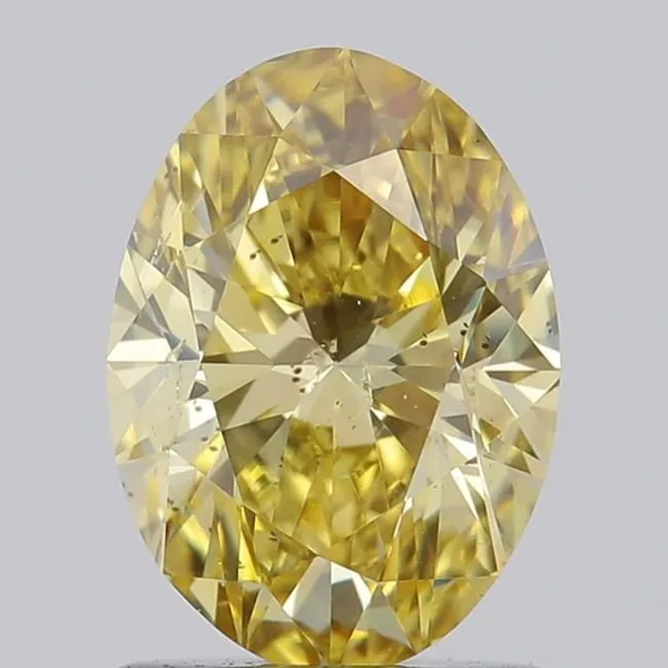 1ct OVAL Fancy Intense Yellow SI1 Coloured Lab diamond