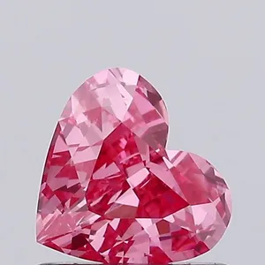 0.56ct HEART Fancy Vivid Pink VS1 Coloured Lab diamond