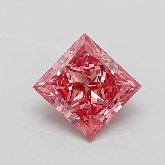 1.00ct PRINCESS Fancy Vivid Pink VS1 Coloured Lab diamond
