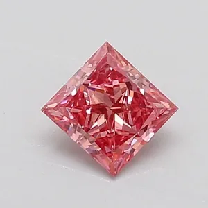 1ct PRINCESS Fancy Vivid Pink VS1 Coloured Lab diamond