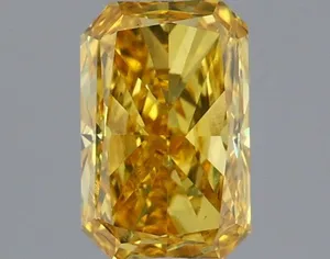 0.95ct RADIANT Fancy Vivid Yellow VS2 Coloured Lab diamond