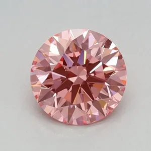 0.55ct ROUND Fancy Vivid Pink VVS2 Coloured Lab diamond