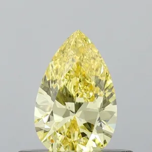 0.45ct PEAR Fancy Intense Yellow VS2 Coloured Lab diamond
