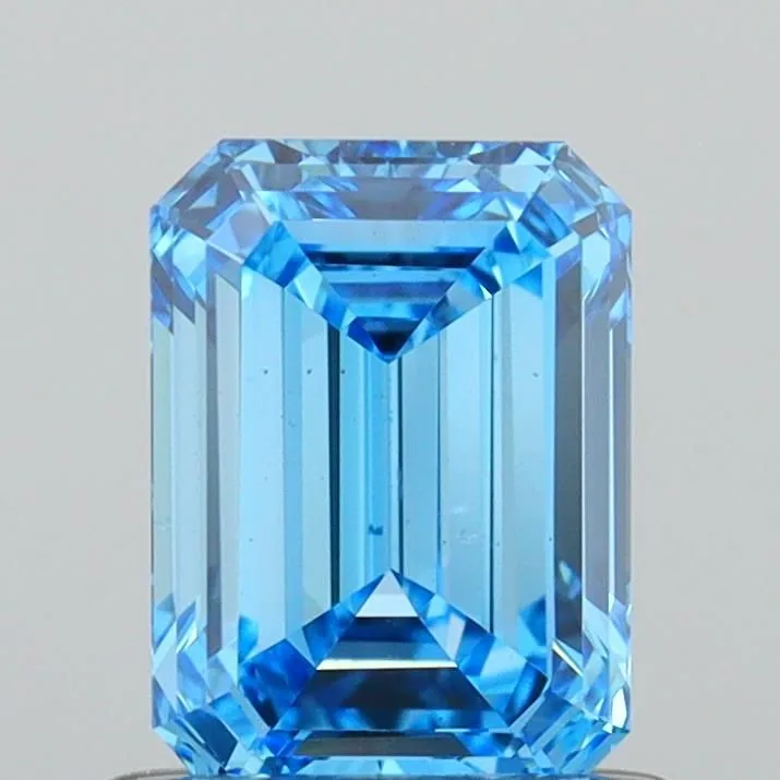 1.00ct EMERALD Fancy Vivid Blue VS1 Coloured Lab diamond
