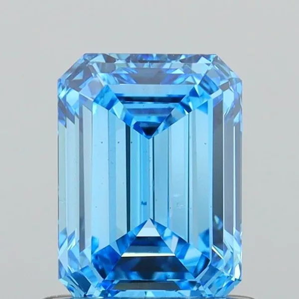 1ct EMERALD Fancy Vivid Blue VS1 Coloured Lab diamond