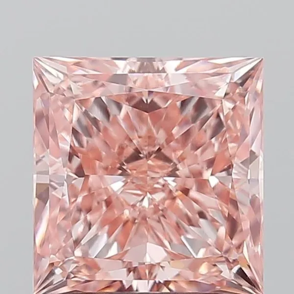 2.34ct PRINCESS Fancy Vivid Pink VS1 Coloured Lab diamond