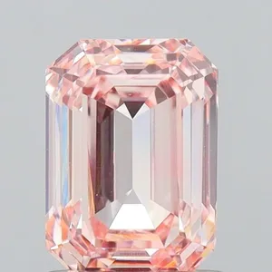 1.35ct EMERALD Fancy Intense Pink VS1 Coloured Lab diamond