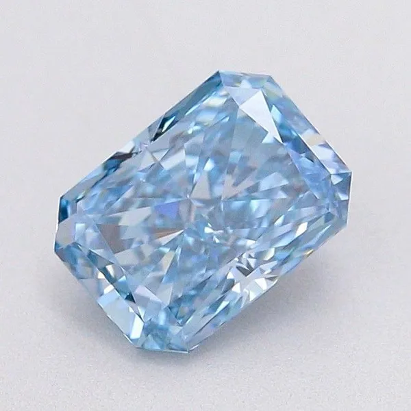 1.05ct RADIANT Fancy Vivid Blue VVS2 Coloured Lab diamond