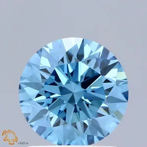 1.01ct ROUND Fancy Vivid Blue VS1 Coloured Lab diamond