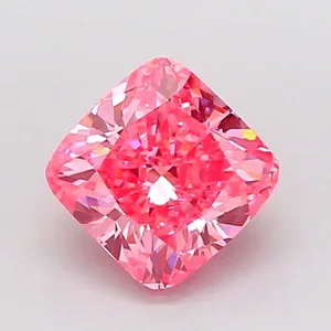 0.93ct CUSHION Fancy Vivid Pink VVS2 Coloured Lab diamond
