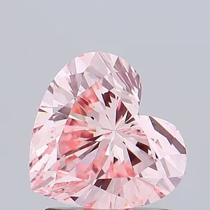 1.34ct HEART Fancy Vivid Pink VS1 Coloured Lab diamond