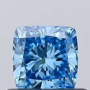 0.52ct CUSHION Fancy Vivid Blue VS1 Coloured Lab diamond