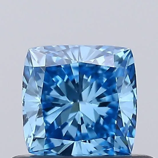 0.52ct CUSHION Fancy Vivid Blue VS1 Coloured Lab diamond