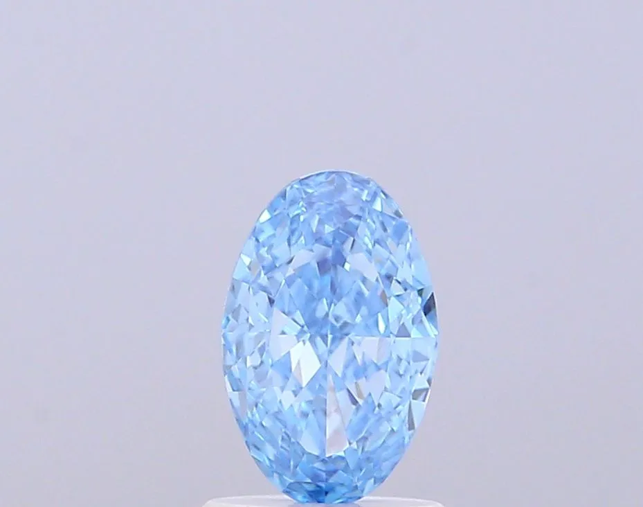 1.00ct OVAL Fancy Vivid Blue VVS2 Coloured Lab diamond