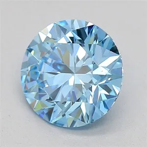 0.7ct ROUND Fancy Vivid Blue VVS2 Coloured Lab diamond