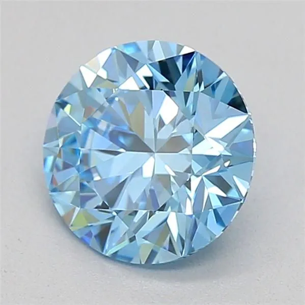 0.7ct ROUND Fancy Vivid Blue VVS2 Coloured Lab diamond