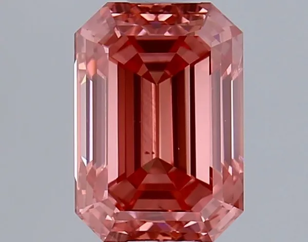 0.88ct EMERALD Fancy Vivid Pink VS1 Coloured Lab diamond