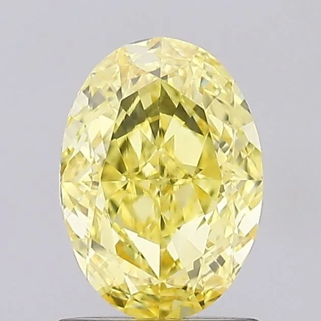1.00ct OVAL Fancy Vivid Yellow VVS2 Coloured Lab diamond