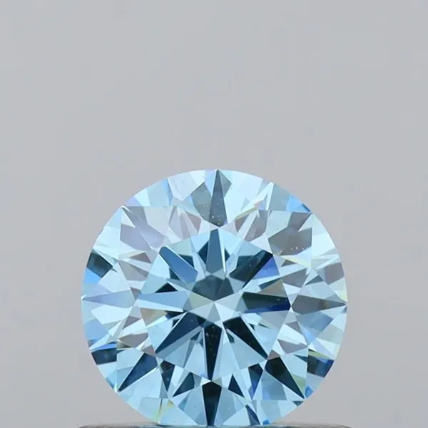 0.57ct ROUND Fancy Vivid Blue VS1 Coloured Lab diamond