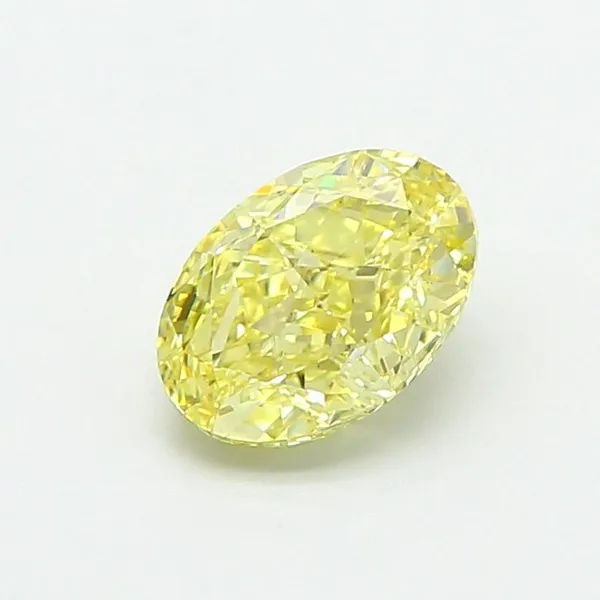 1.08ct OVAL Fancy Intense Yellow VS2 Coloured Lab diamond