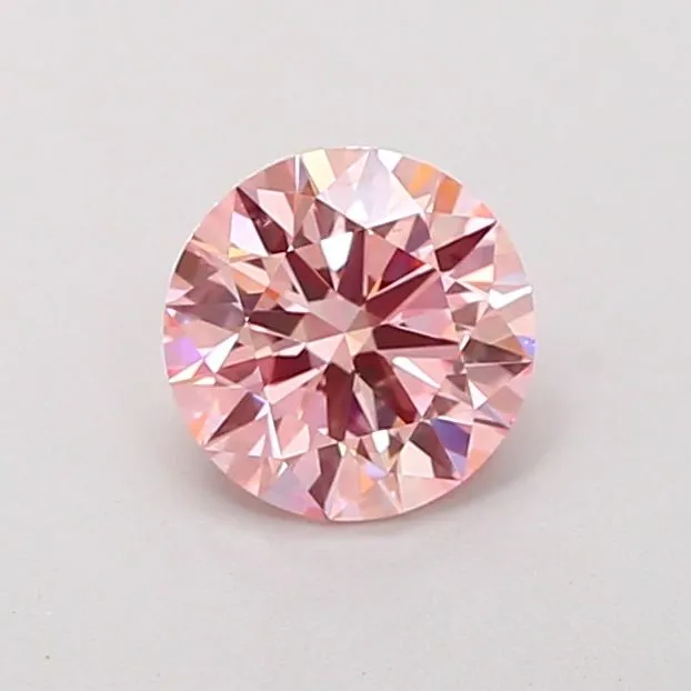 0.95ct ROUND Fancy Vivid Pink VVS2 Coloured Lab diamond