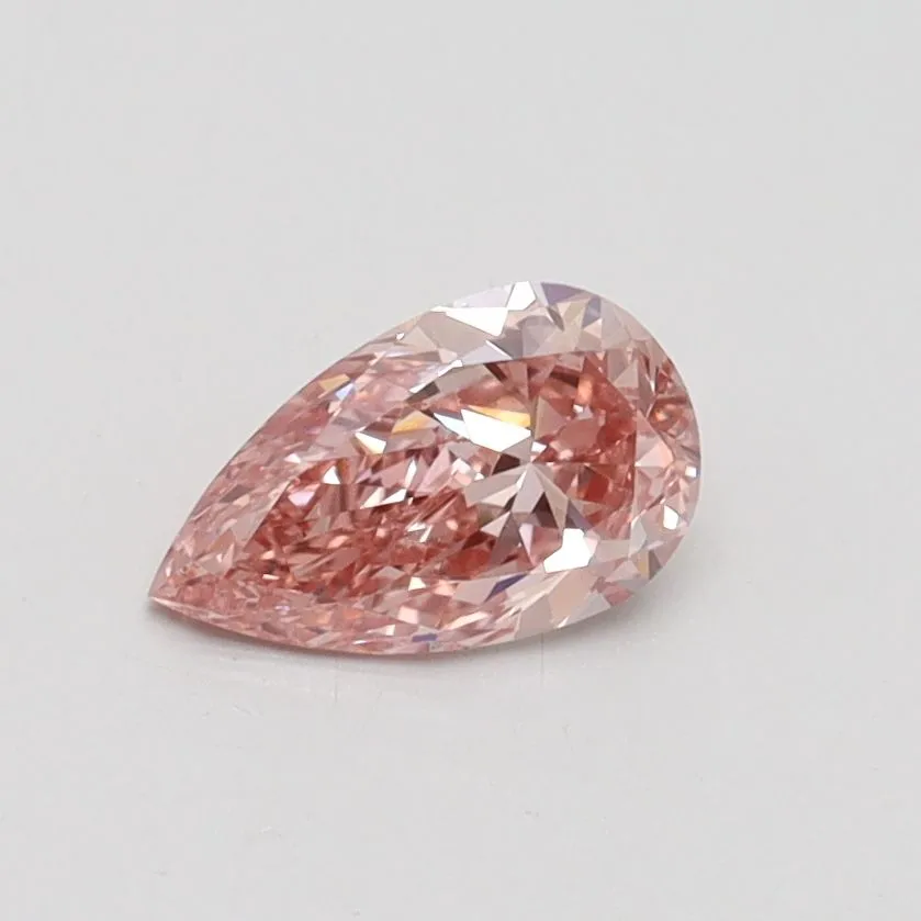0.50ct PEAR Fancy Intense Brownish Pink VS2 Coloured Lab diamond