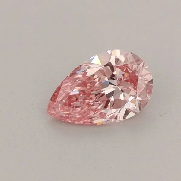 0.34ct PEAR Fancy Vivid Pink VS1 Coloured Lab diamond