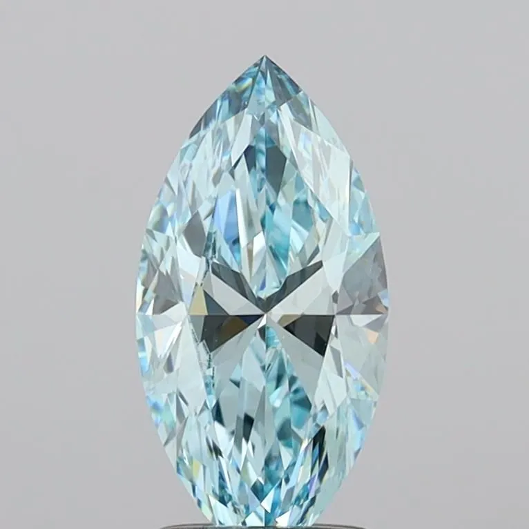 1.44ct MARQUISE Fancy Vivid Greenish Blue VVS2 Coloured Lab diamond