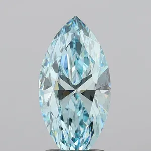 1.44ct MARQUISE Fancy Vivid Greenish Blue VVS2 Coloured Lab diamond