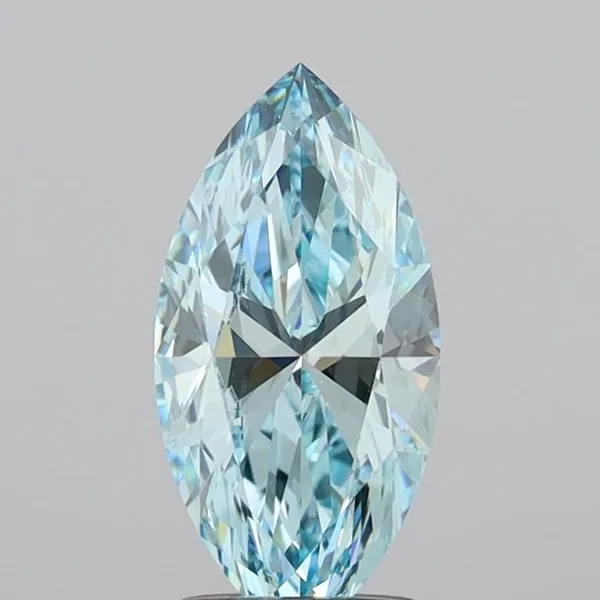 1.44ct MARQUISE Fancy Vivid Greenish Blue VVS2 Coloured Lab diamond