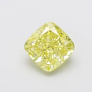 1.01ct CUSHION Fancy Intense Yellow SI1 Coloured Lab diamond
