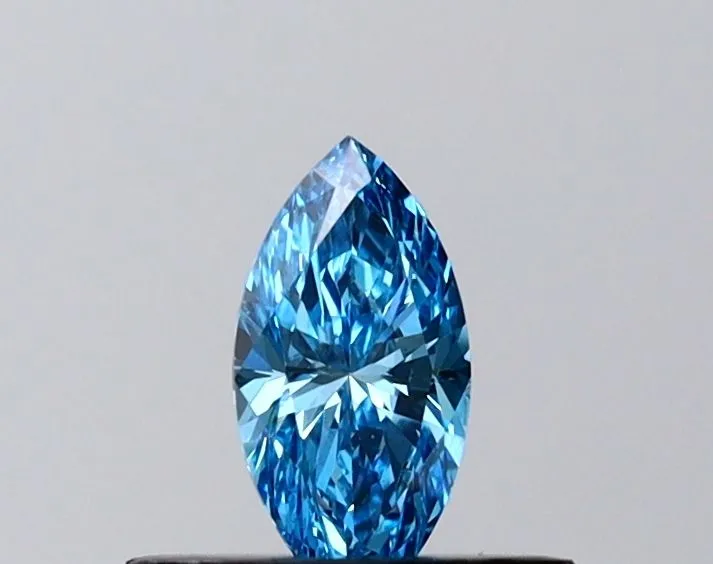 0.34ct MARQUISE Fancy Vivid Blue VVS2 Coloured Lab diamond