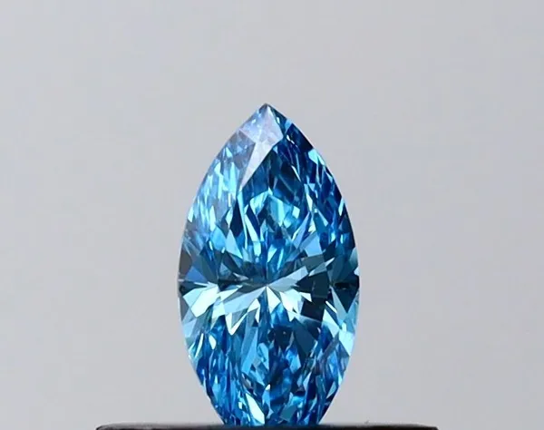 0.34ct MARQUISE Fancy Vivid Blue VVS2 Coloured Lab diamond