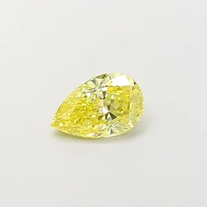 0.58ct PEAR Fancy Intense Yellow VS2 Coloured Lab diamond