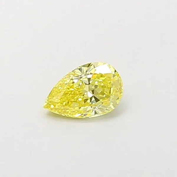 0.58ct PEAR Fancy Intense Yellow VS2 Coloured Lab diamond
