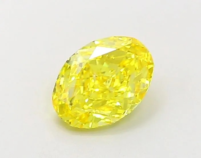 1.00ct OVAL Fancy Vivid Yellow VS1 Coloured Lab diamond