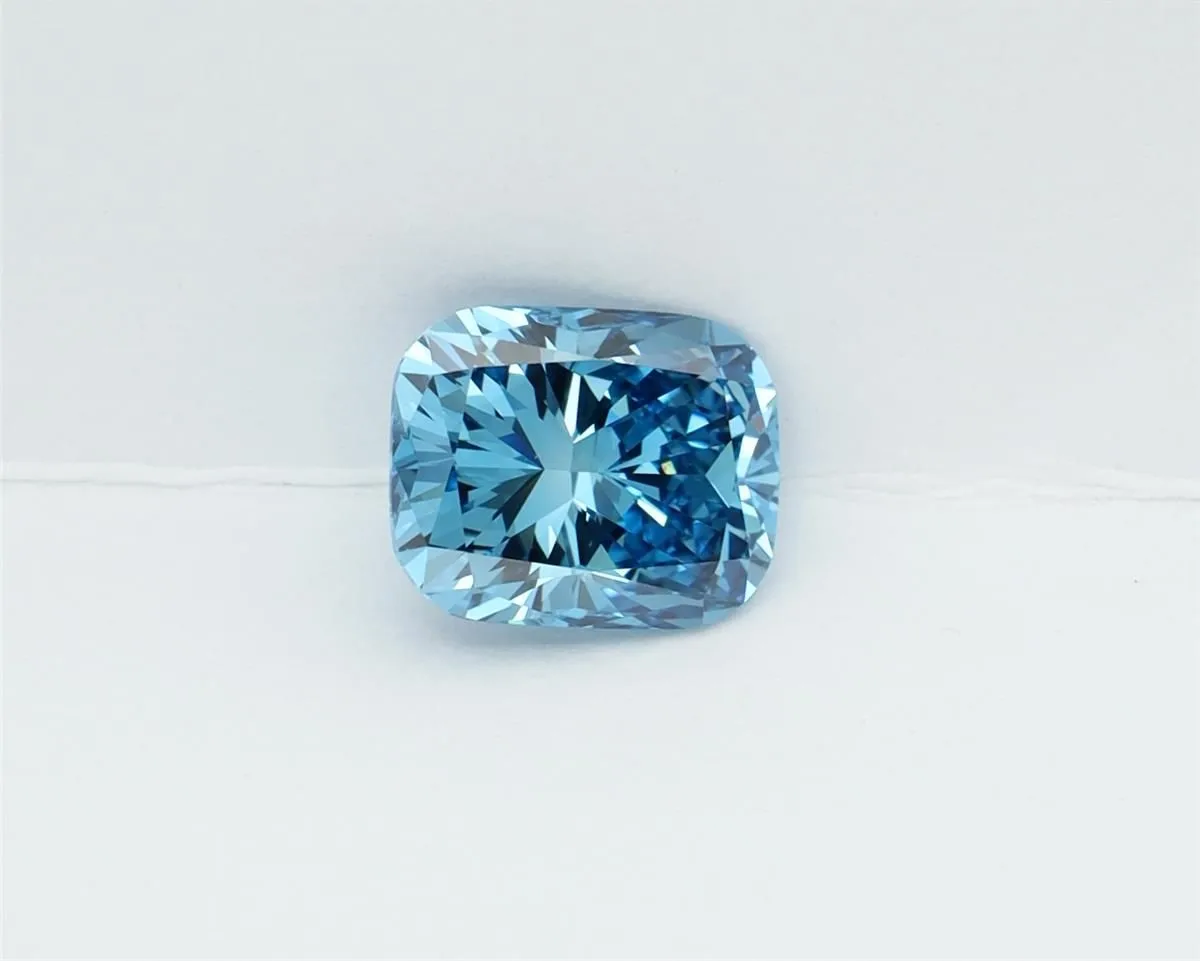 1.08ct CUSHION Fancy Vivid Blue VS1 Coloured Lab diamond