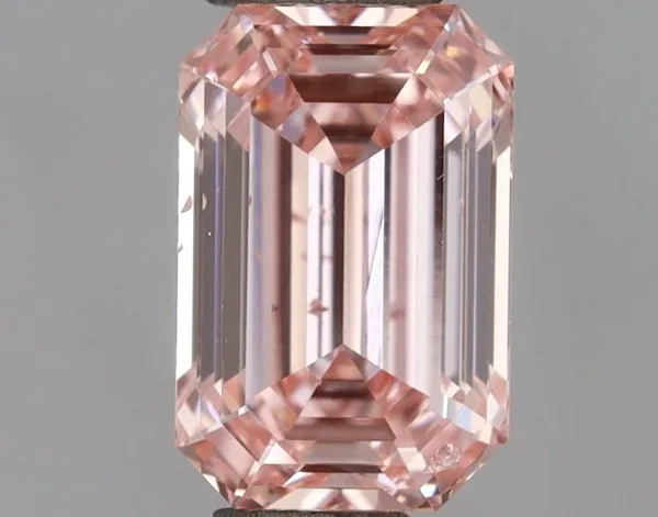 0.65ct EMERALD Fancy Intense Pink VS2 Coloured Lab diamond