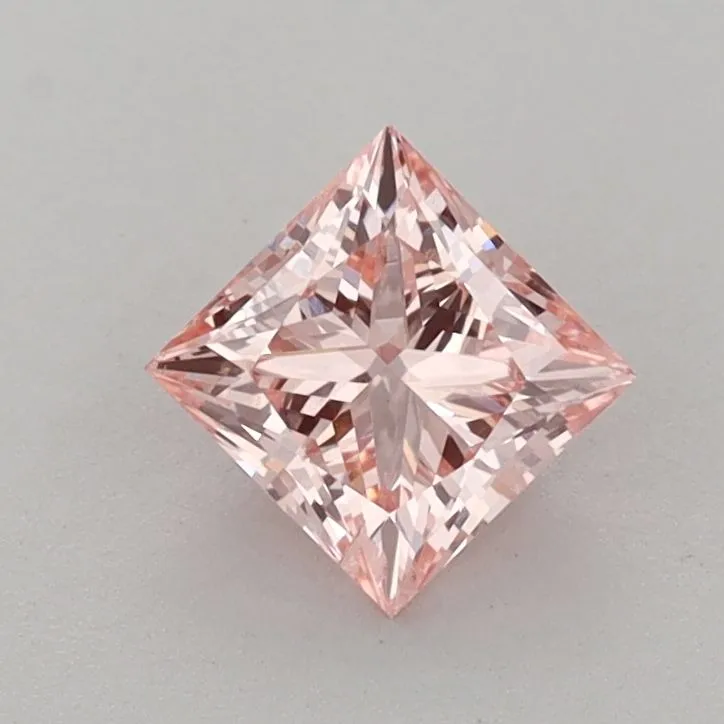 0.79ct PRINCESS Fancy Intense Pink SI1 Coloured Lab diamond