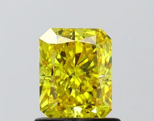 1.12ct RADIANT Fancy Vivid Yellow VVS1 Coloured Lab diamond