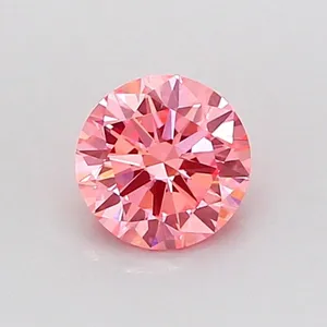 0.51ct ROUND Fancy Vivid Pink VVS2 Coloured Lab diamond